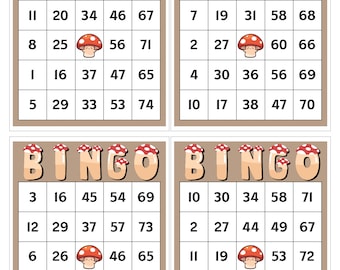 Mushroom Bingo Cards: 600 Unique Designs (Digital Download)