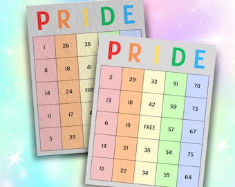 PRIDE Bingo Card Set: 100 Printable Party Games (Digital Download)
