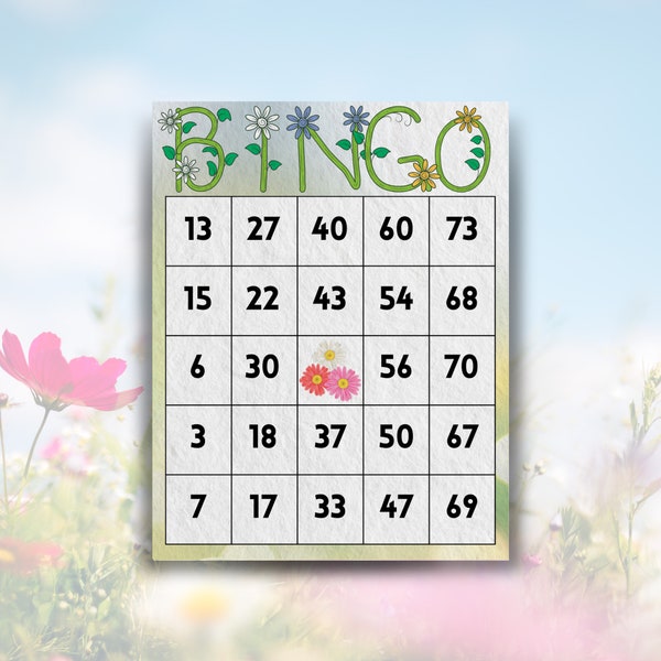 300 Spring-Themed Bingo Cards | Flower & Plant Designs | Party Game for Spring Occasions | 1/2/4/6 Packs Available