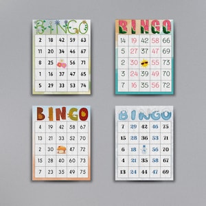 400 cartones de bingo de temporada - Otoño, primavera, verano, invierno - Juegos de fiesta - 1/2/4/6 por paquete - Descarga instantánea imprimible