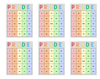 PRIDE Bingo Cards: 100 Unique Designs for Events (Digital Download)