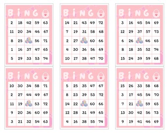 Kit De Bingo Pour Baby Shower - 24 Cartes Jeu Rose Floral, Parfait Pour Révélation Du Sexe Et Fête Prénatale