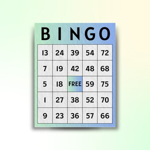 Cartões de bingo gradiente verde e azul 300 cartões exclusivos - perfeitos para festas, ocasiões e noites divertidas - conjuntos de 1/2/4/6 disponíveis
