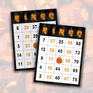 Halloween Bingo Cards (300 Unique Cards) - Spooky Party Game, Perfect for Halloween Night - Packs of 1/2/4/6