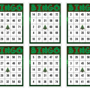 600 Bingokaarten met kerstboomthema - Feestelijk groen boomontwerp - Perfect voor vakantiefeesten - Verkrijgbaar in verpakkingen van 1/2/4/6