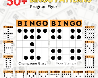 50 Versatile Bingo Pattern Designs for Program Flyers Perfect for Parties, Events, and Special Occasions