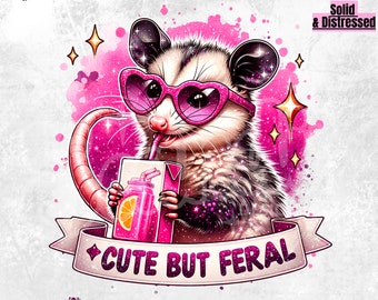 Cute But Feral Opossum PNG | Funny Clipart (Digital Download)