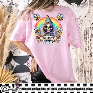 Bee Happy PNG | Trending Clipart | Snarky Skeleton Sublimation PNG | Funny Mental Health Anxiety Uv DTF Transfer Design | Sticker | Mug image 5