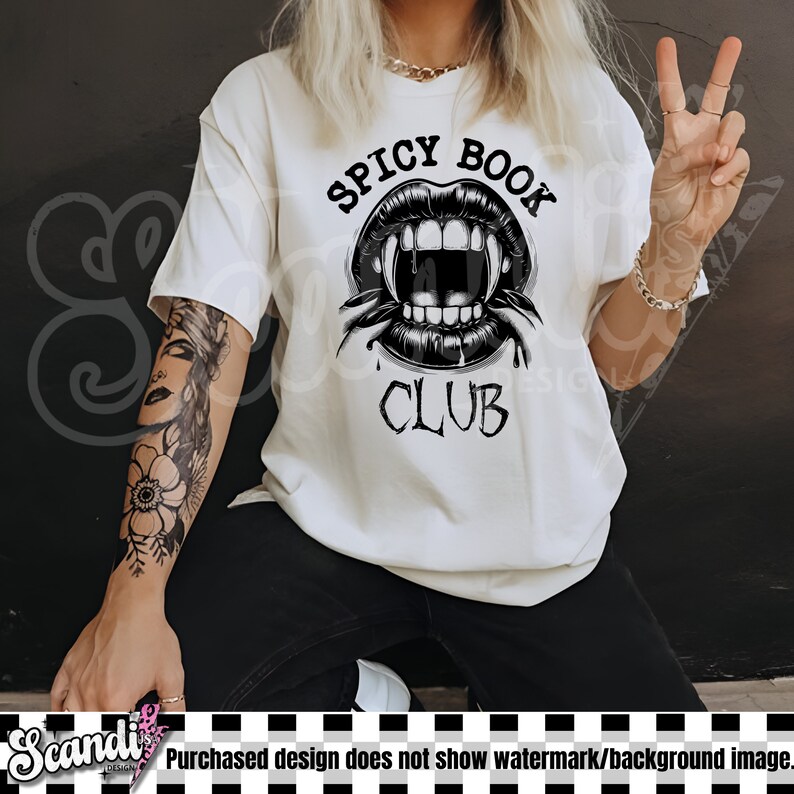 Spicy Book Club | PNG | Dark Romance Book Club | Trendy Literature | Dark Academia | Funny Gift for Readers | Bookish | Book Lover PNG image 2