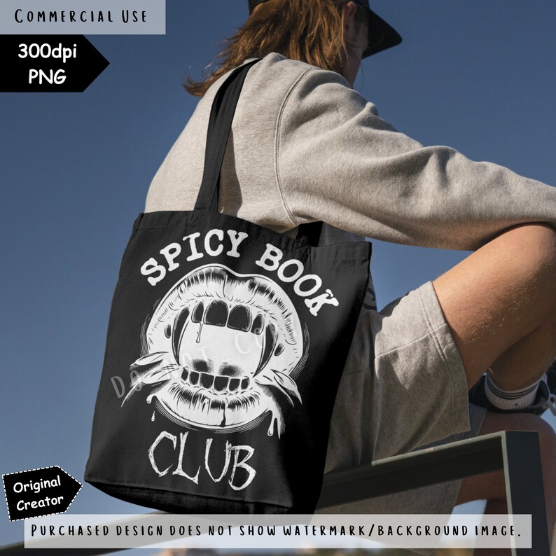 Spicy Book Club | PNG | Dark Romance Book Club | Trendy Literature | Dark Academia | Funny Gift for Readers | Bookish | Book Lover PNG image 7