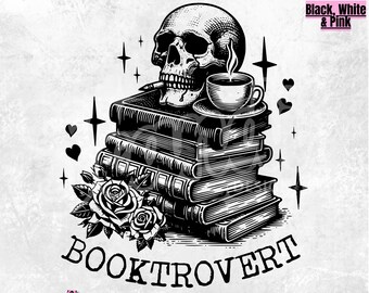 Booktrovert Definition PNG Floral Book lover | Reading PNG Book lover gift | Book Sublimation Book lover gift | DTF Sublimation Mug Sticker