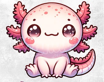 Joli Axolotl PNG Clipart, sublimation DTF (téléchargement numérique)