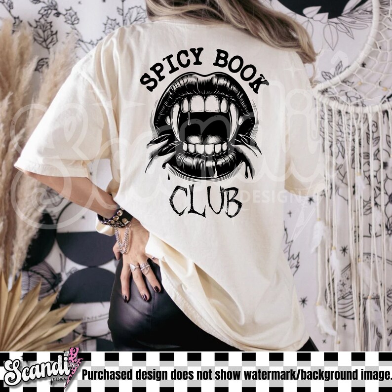 Spicy Book Club | PNG | Dark Romance Book Club | Trendy Literature | Dark Academia | Funny Gift for Readers | Bookish | Book Lover PNG image 5