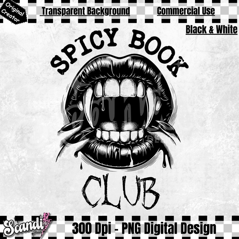 Spicy Book Club | PNG | Dark Romance Book Club | Trendy Literature | Dark Academia | Funny Gift for Readers | Bookish | Book Lover PNG image 1