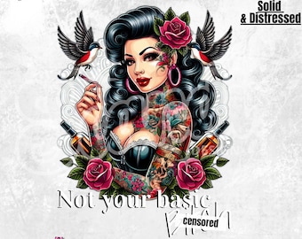 Not your basic B*tch | PNG | Tattoos PNG | Tattooed | Tattoo PNG | Tatted Mom | Tattooed mom | Basic B tch | Old school | Rock and Roll