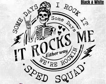 Sped Squad Rockin 'Skeleton PNG - Sonderpädagogik Design (Digitaler Download)