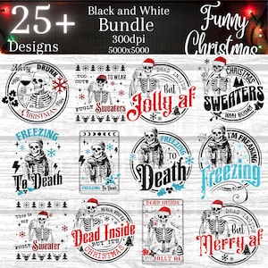 Lustiges Weihnachtsskelett Bündel 25+ Designs PNG - Weihnachten Tarot PNG - Lustige Weihnachten PNG - Weihnachten - Gruselige Weihnachten - Lustige Tarot PNG