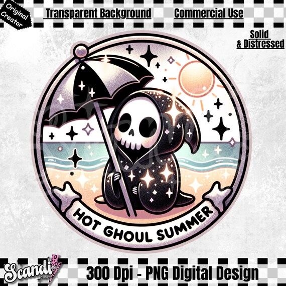 Hot Ghoul Summer PNG | Skeleton Beach Vibes Sublimation (Digital Download)