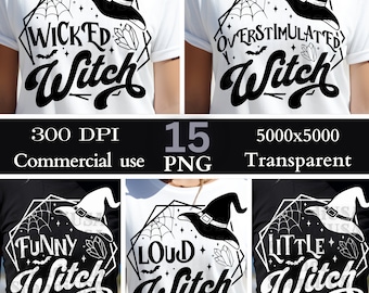 Good witch PNG - Bad witch PNG - Drunk witch PNG - Wicked witch PnG - Matching Witch Outfit bundle PnG - Witch PnG - Matching Outfit