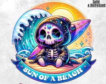 Funny Summer Grim Reaper PNG | Sun of a Beach Skeleton (Digital Download)
