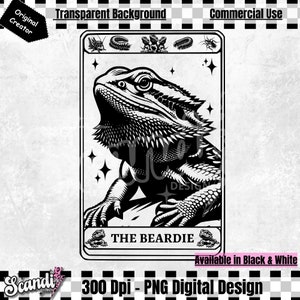 Carta de Tarô Dragão Barbudo PNG, Design de Camiseta Dragão Barbudo, Tarô Engraçado The Beardie, Carta de Tarô Réptil, Presentes para Proprietários de Répteis, Dragão Barbudo