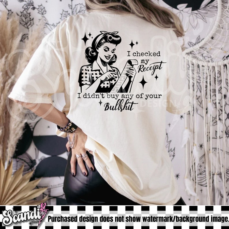 Sarcastic Retro Housewife PNG | Receipt Sublimation Design (Digital Download) image 3