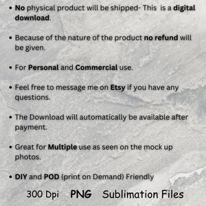 May include: Digital download graphic files for sublimation projects. Includes PNG files with 300 DPI resolution. Suitable for personal and commercial use. The download is available after payment. Contact the seller on Etsy with any questions.