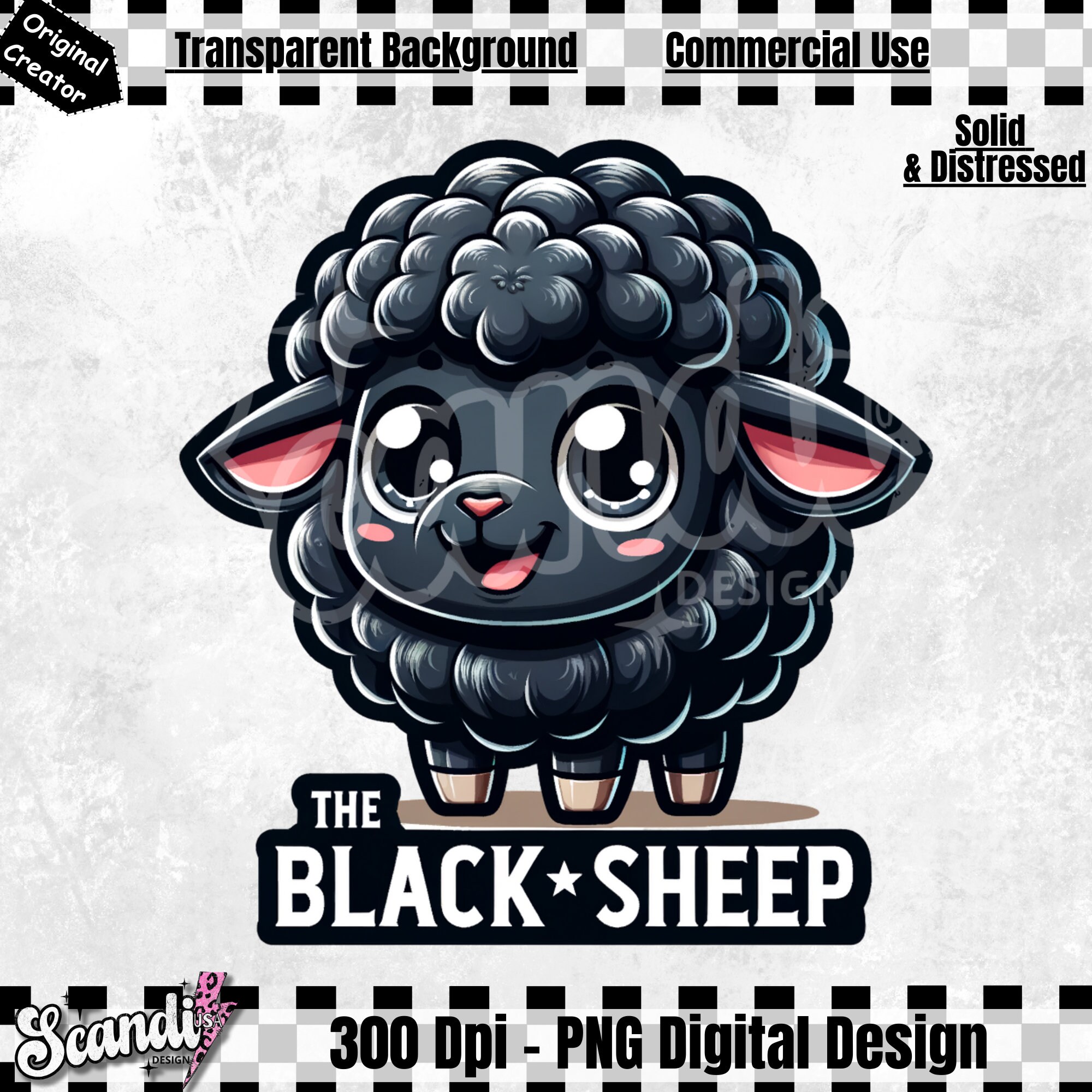The Black Sheep PNG | Cute Sheep Clipart | Outcast