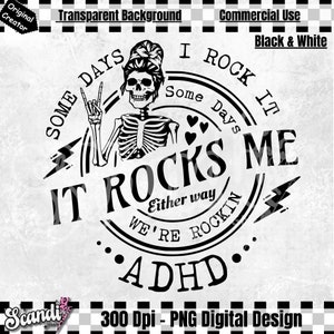 ADHS Skelett PNG - Some Days I Rock It (Digitaler Download)