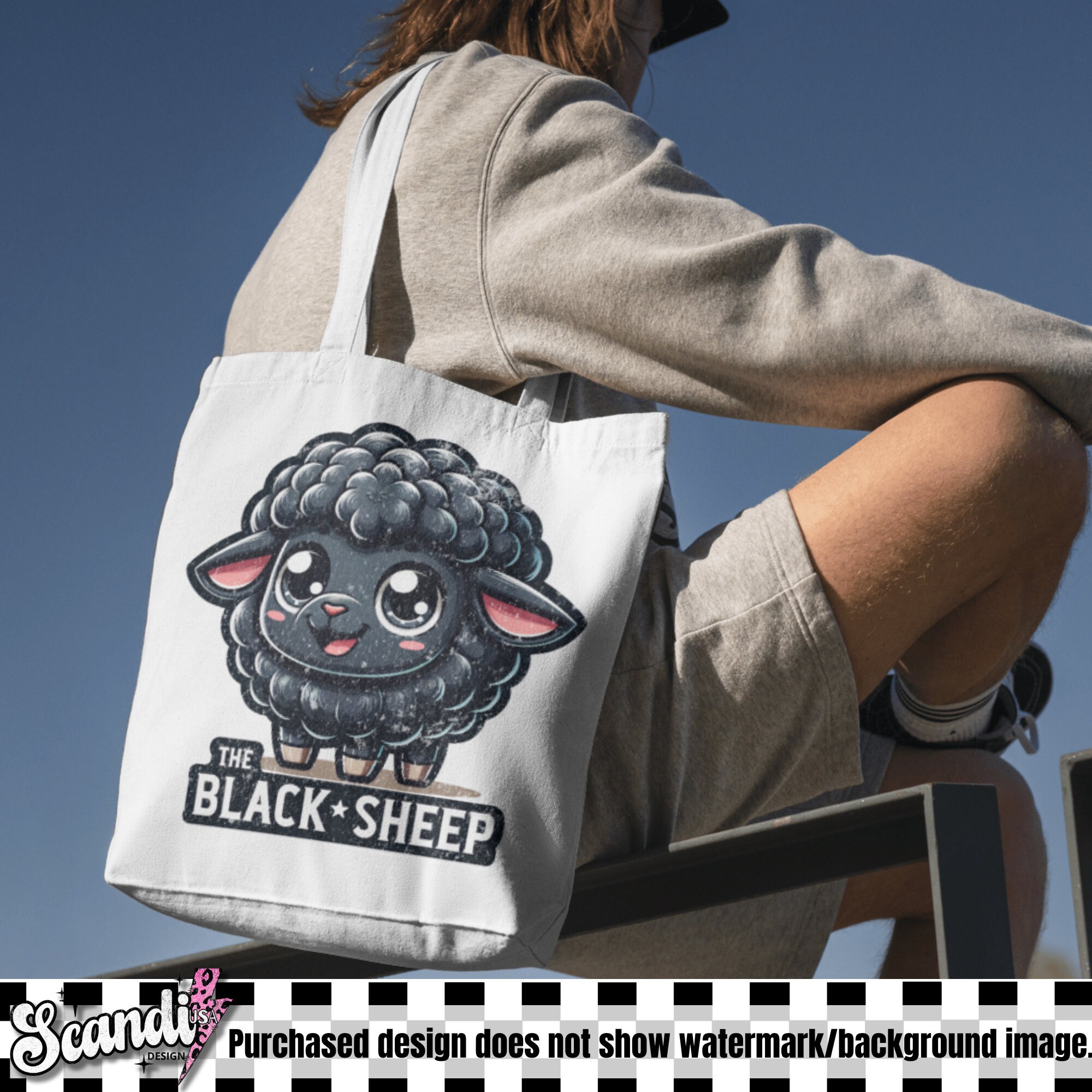 The Black Sheep PNG | Cute Sheep Clipart | Outcast Sublimation