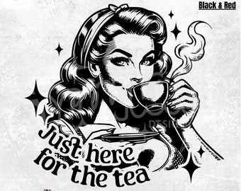 Rockabilly Housewife PNG | Projekt "Tylko dla herbaty" (pobieranie cyfrowe)