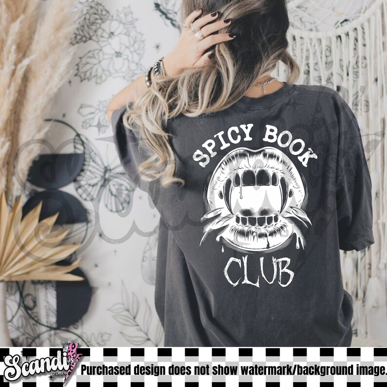 Spicy Book Club | PNG | Dark Romance Book Club | Trendy Literature | Dark Academia | Funny Gift for Readers | Bookish | Book Lover PNG image 6