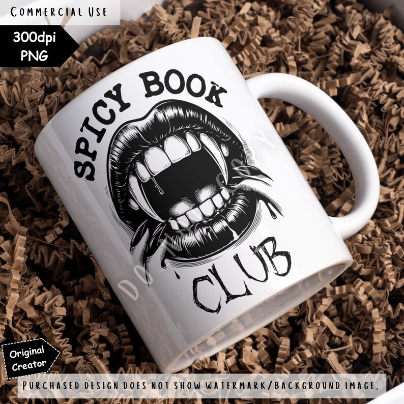 Spicy Book Club | PNG | Dark Romance Book Club | Trendy Literature | Dark Academia | Funny Gift for Readers | Bookish | Book Lover PNG image 4