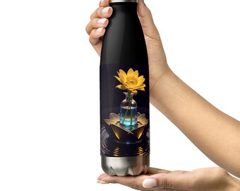 Yellow Flower Stainless Steel Water Bottle