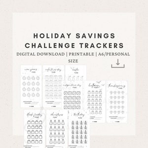 Printable Holiday Savings Challenge Tracker Bundle | A6 Size | Digital Download