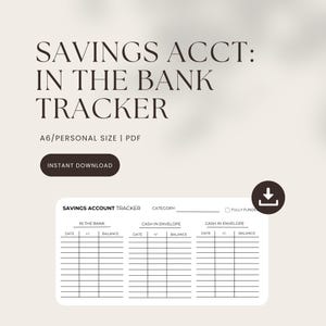 Druckbares Sparbuch/In The Bank Tracker | A6/Personal Größe | Digitaler Download