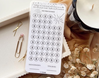 New Year Savings Tracker | Laminated A6 Cash Tracker