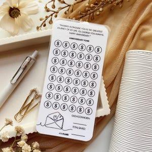 Anniversary Sinking Funds Tracker | Laminated A6 Cash Trackers