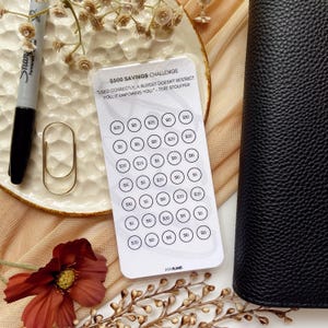 500 Dollar Saving Challenge Tracker | Laminated A6 Sinking Funds and Cash Tracker
