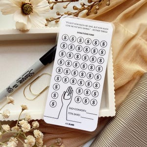 Donations Sinking Funds Tracker | Laminated A6 Cash Envelope Savings Tracker
