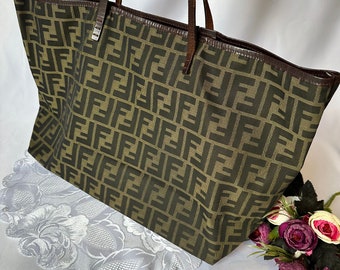 Vintage Fendi zucca roll tote bag