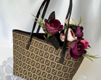 Vintage Fendi zucchino roll tote bag