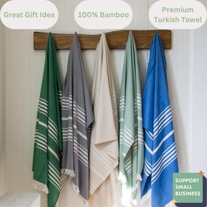 Turkish Towels 100% Bamboo, Luxuriously Soft, Travel Friendly, Quick Dry, Gifts for her