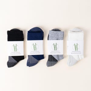 4 Pack Multicolor Premium Merino Wool Socks | Hiking Socks Men and Women | Athletic Cushioned Socks | Outdoor Trail Running Mid-calf Sock |
