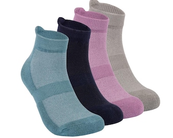 Bamboo Ankle Socks: 4-Pack Solid Colors, Soft & Breathable