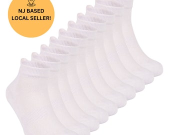 Paquete de 10 pares de calcetines tobilleros de bambú: calcetines acolchados de rizo transpirables.