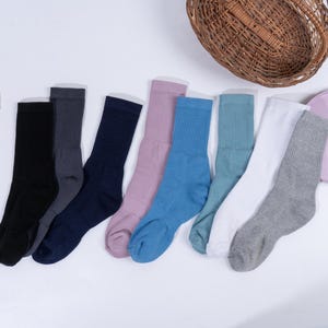 8 Pack Solid Colors Women Men Bamboo Soft Socks, Short Boot Socks, Soft Thick Bamboo Socks, Winter Fall Warm Socks, Crew Socks, Hiking Socks