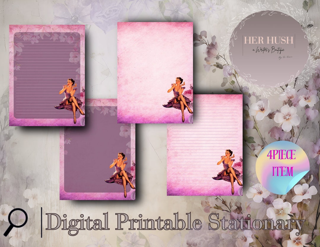 Printable Stationery Set US Letter Size PDF JPG Instant Etsy
