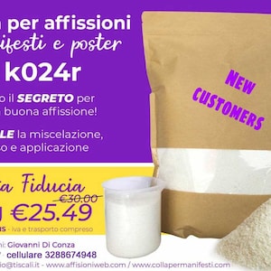 2 kg Colla per affissione manifesti. poster e annunci mortuari