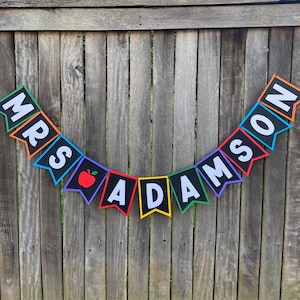 Personalised Teacher Name Banner, Custom Name Banner